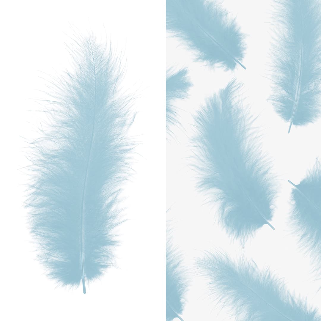 Перья ретро голубые (пачка)