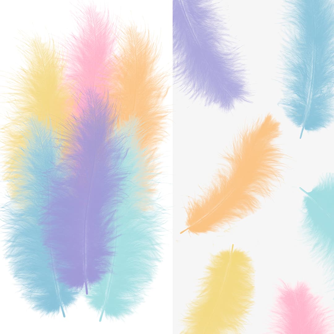 Перья ассорти, Макарунс, 12-15 см