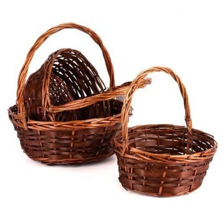 Плетеная корзина Ива круг 26*10*33 см