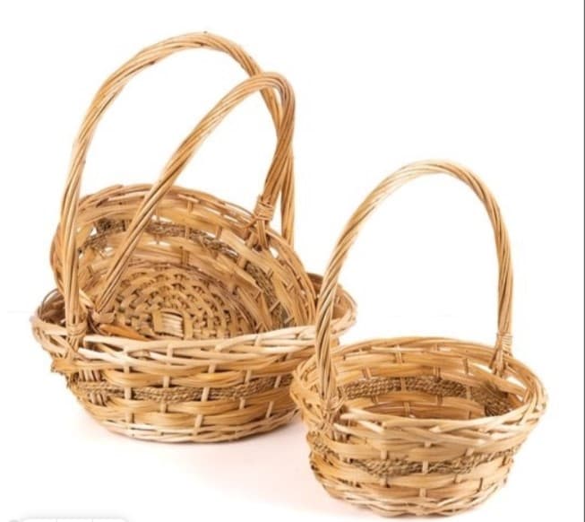 Плетеная корзина Ива натуральный круг 36*40*14 см