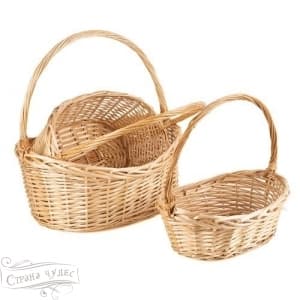 Плетеная корзина Ива натуральный овал 33*15*39 см