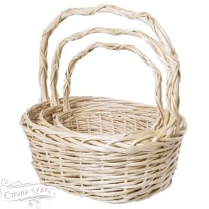 Плетеная корзина "Ива" Овал D26*20*Н12 см