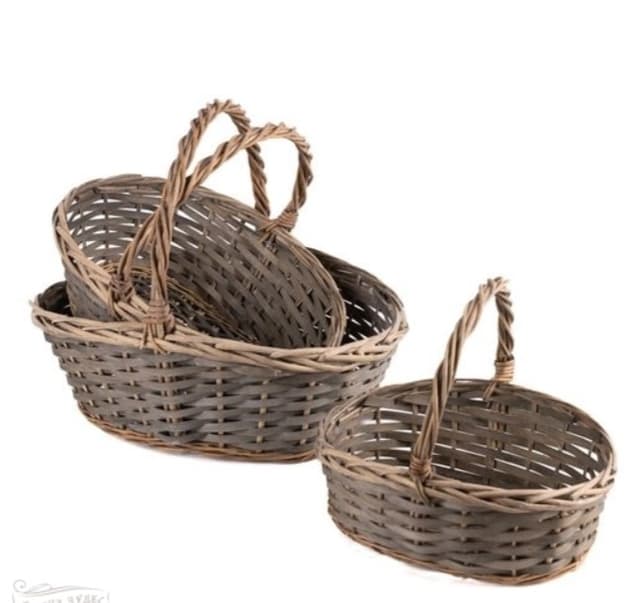 Плетеная корзина Ива серый овал 26*25*10 см Плетеная корзина Ива серый овал 26*25*10 см