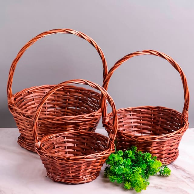 Плетеная корзина с ручкой Ива, коричневая 24,5*26*9 см Плетеная корзина с ручкой Ива, коричневая 24,5*26*9 см