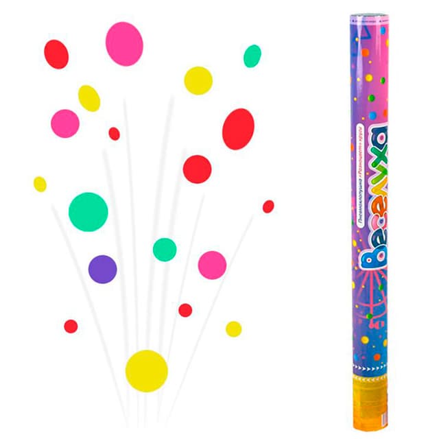 Пневмохлопушка Разноцвет Круги 60 см / 1 шт. / Пневмохлопушка Разноцвет Круги 60 см / 1 шт. /