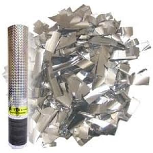 Пневмохлопушка Голография серебро 30см