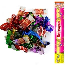 Пневмохлопушка Рубли с серпантином/60см/Веселуха