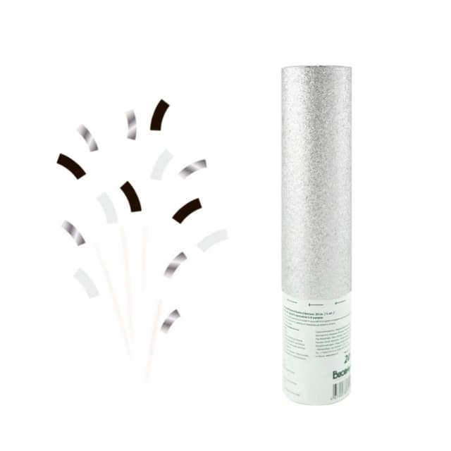 Пневмохлопушка "Серебряный глиттер" Монохромный блеск бумага/фольга 20 см / Пневмохлопушка "Серебряный глиттер" Монохромный блеск бумага/фольга 20 см /