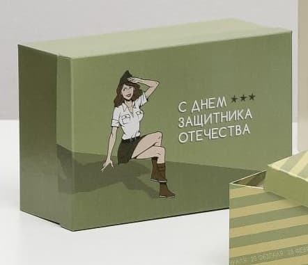 Подарочная коробка «23 февраля», 21 х 14 х 9 см Подарочная коробка «23 февраля», 21 х 14 х 9 см