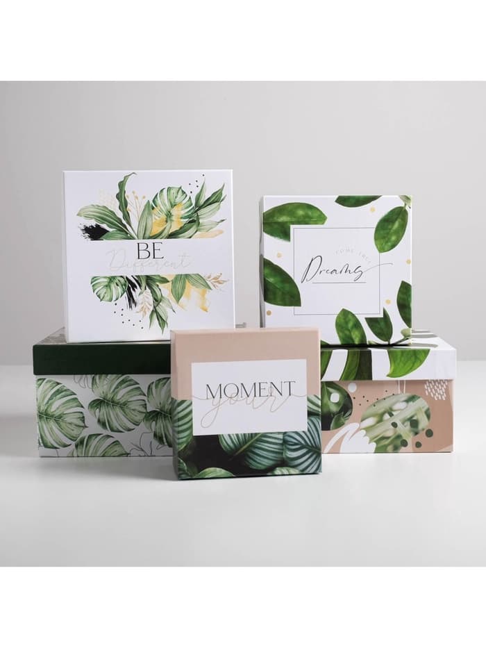 Подарочная коробка «Тропический» 18 х 18 х 10 см