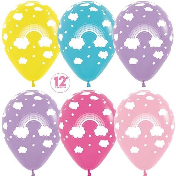 S 12 "/ 30 см Радуга в облака,ассор,пастель S 12 "/ 30 см Радуга в облака,ассор,пастель