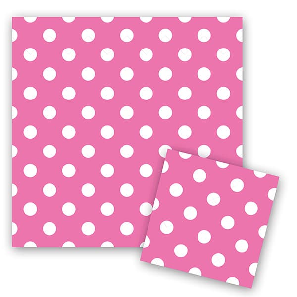 Салфетки Горошек Розовый 33см X 33см /12шт