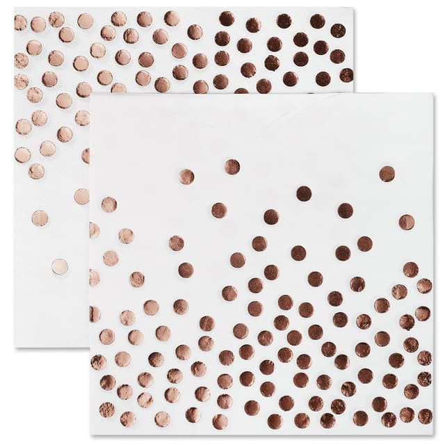 Салфетки, Конфетти, Белый/Розовое золото, Металлик, 33*33 см, 12 шт. Салфетки, Конфетти, Белый/Розовое золото, Металлик, 33*33 см, 12 шт.