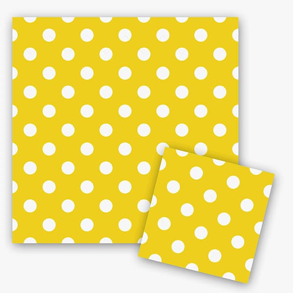 Салфетки Желтые в белый горох 12шт Салфетки Желтые в белый горох 12шт