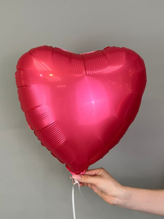 Сердца  45 см сатин ягодная помада Сердца  45 см сатин ягодная помада