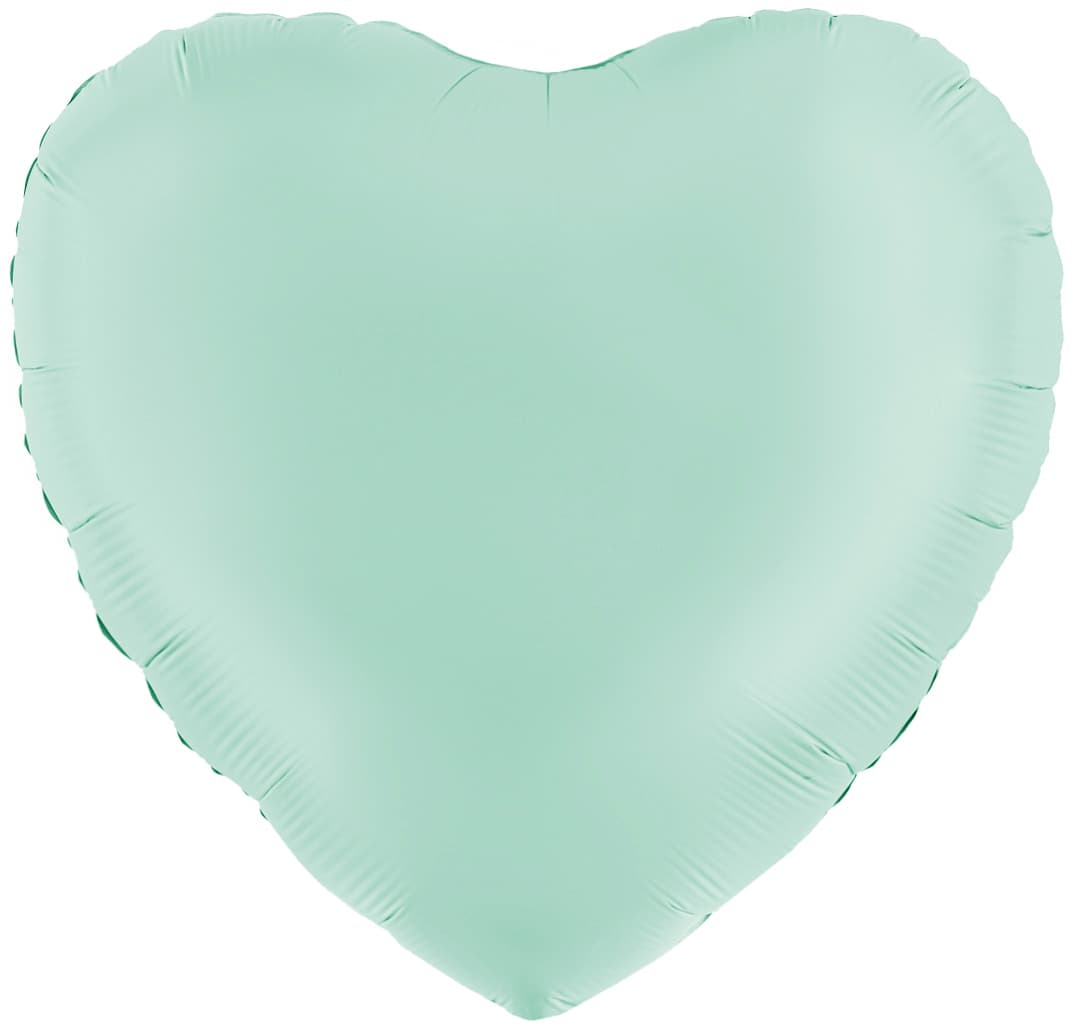 Сердца сатин Falali 45 см нежная мята