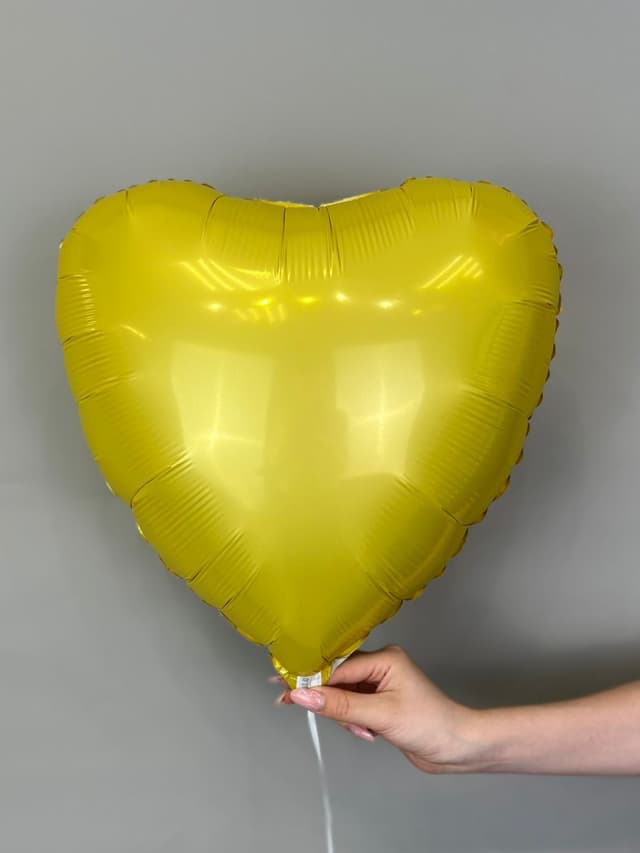Сердца сатин 45 см желтый банан Сердца сатин 45 см желтый банан