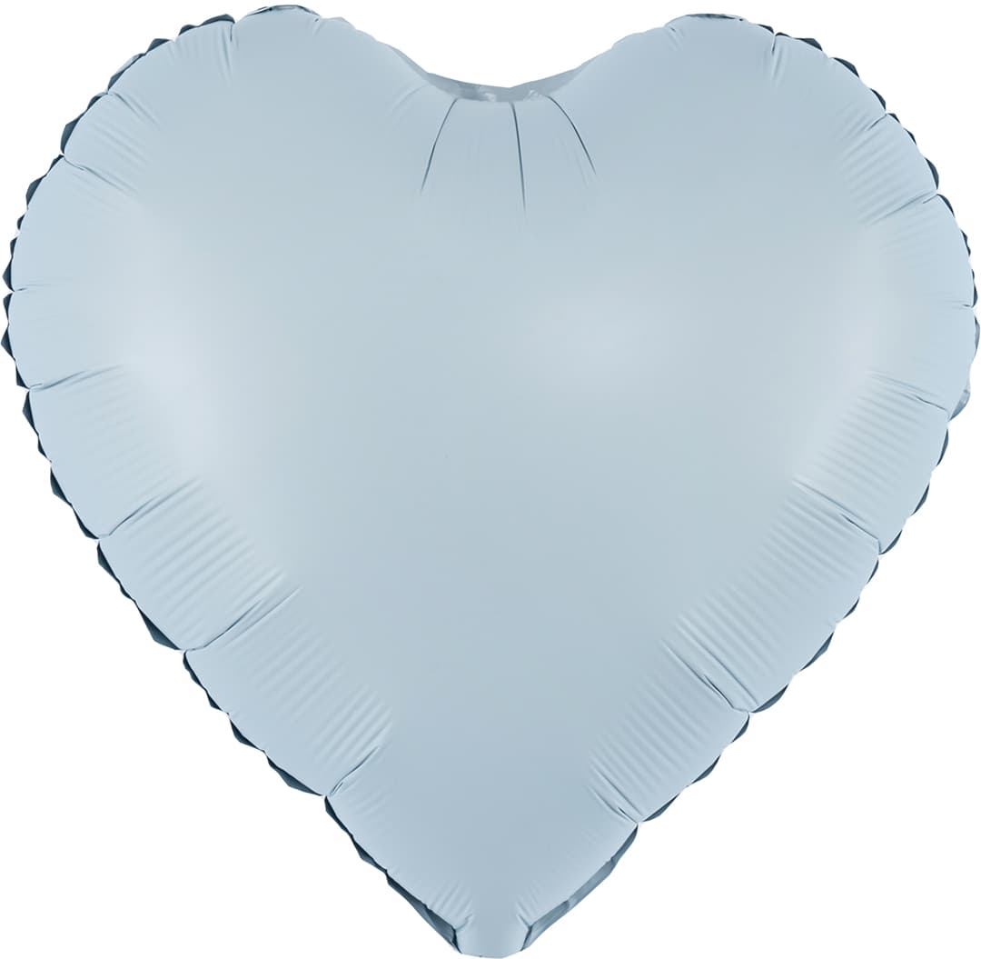 Сердца сатин Falali 45 см голубые