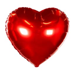 Сердца металлик 150 см красные