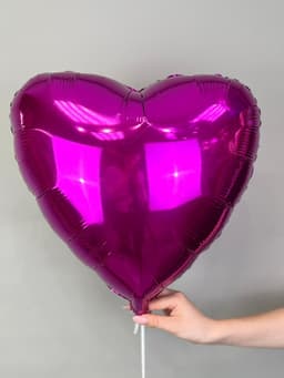 Сердца металлик 45 см фуксия/fm