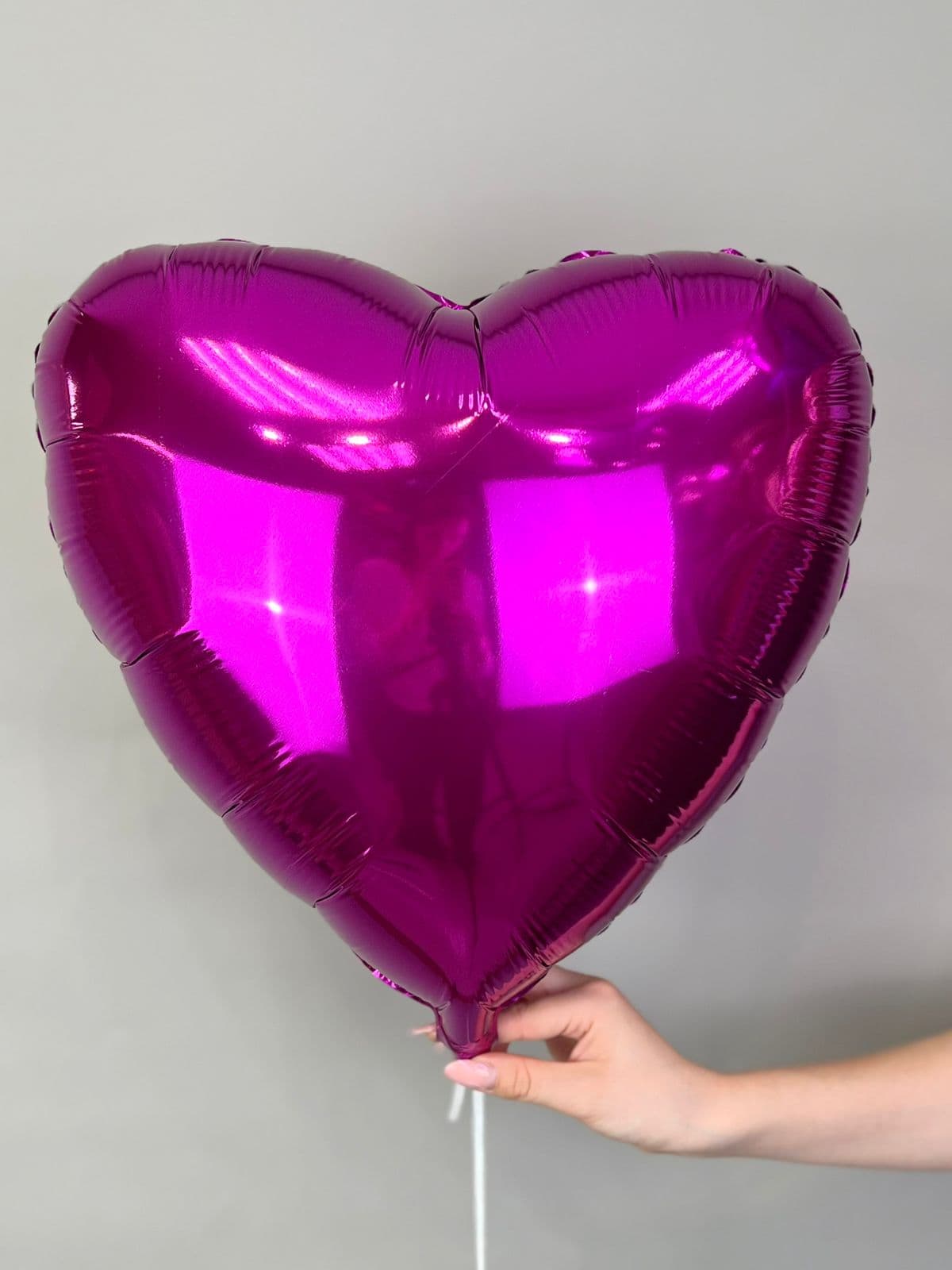 Сердца металлик 45 см пурпурные /fm