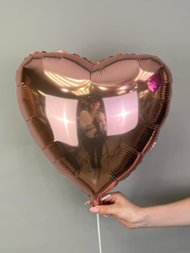 Сердца металлик 45 см розовое золото /fm Сердца металлик 45 см розовое золото /fm