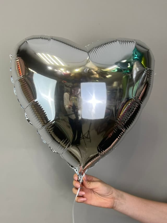 Сердца металлик 45 см серебро /fm Сердца металлик 45 см серебро /fm