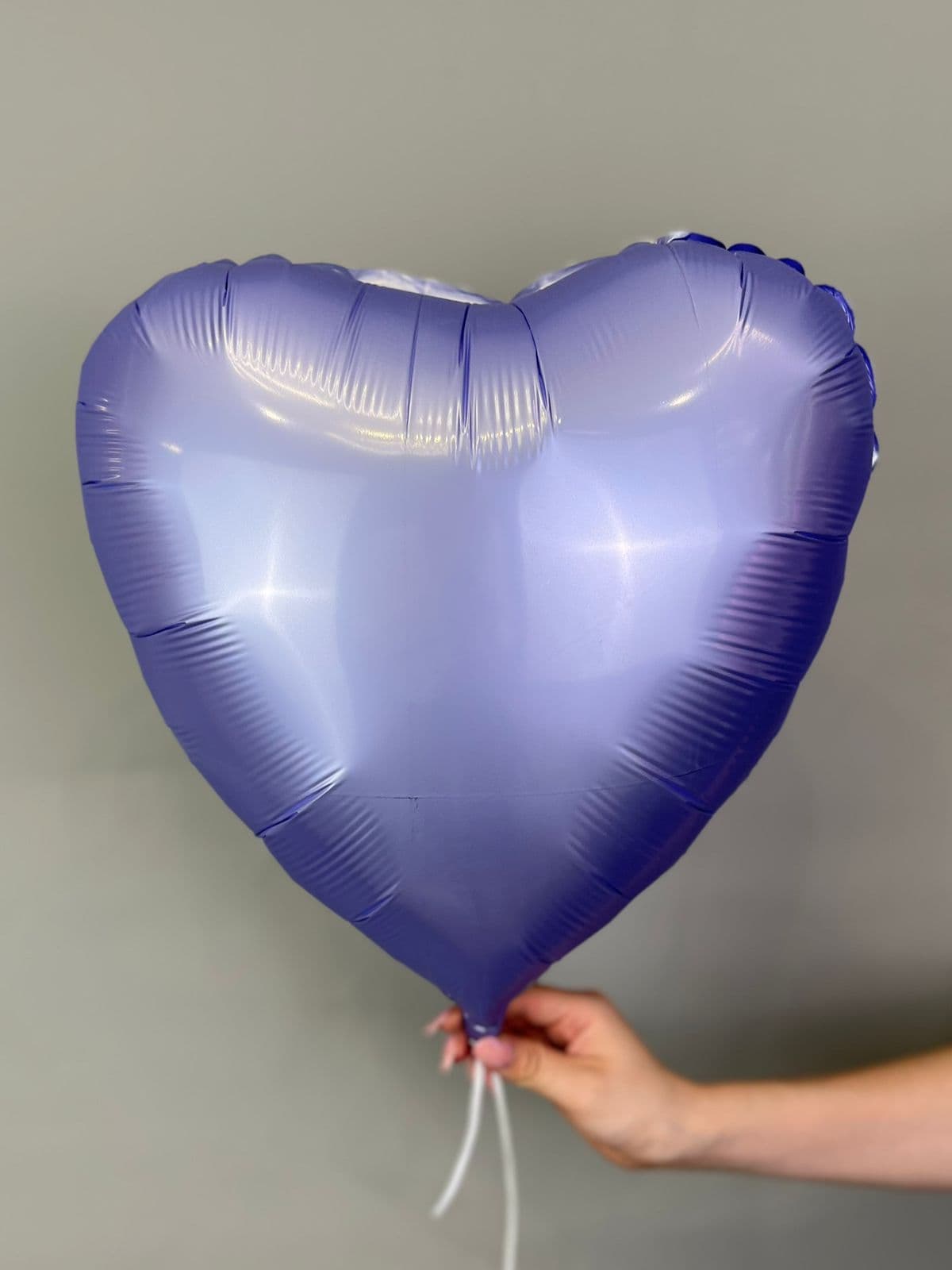 Сердца металлик 45 см сиреневые /fm