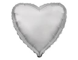 Сердца металлик 80 см серебро / fm