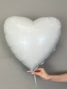 Сердца пастель 45 см белые /fm