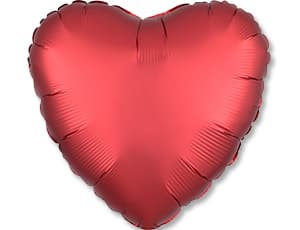 Сердца сатин 45 см красные /ang