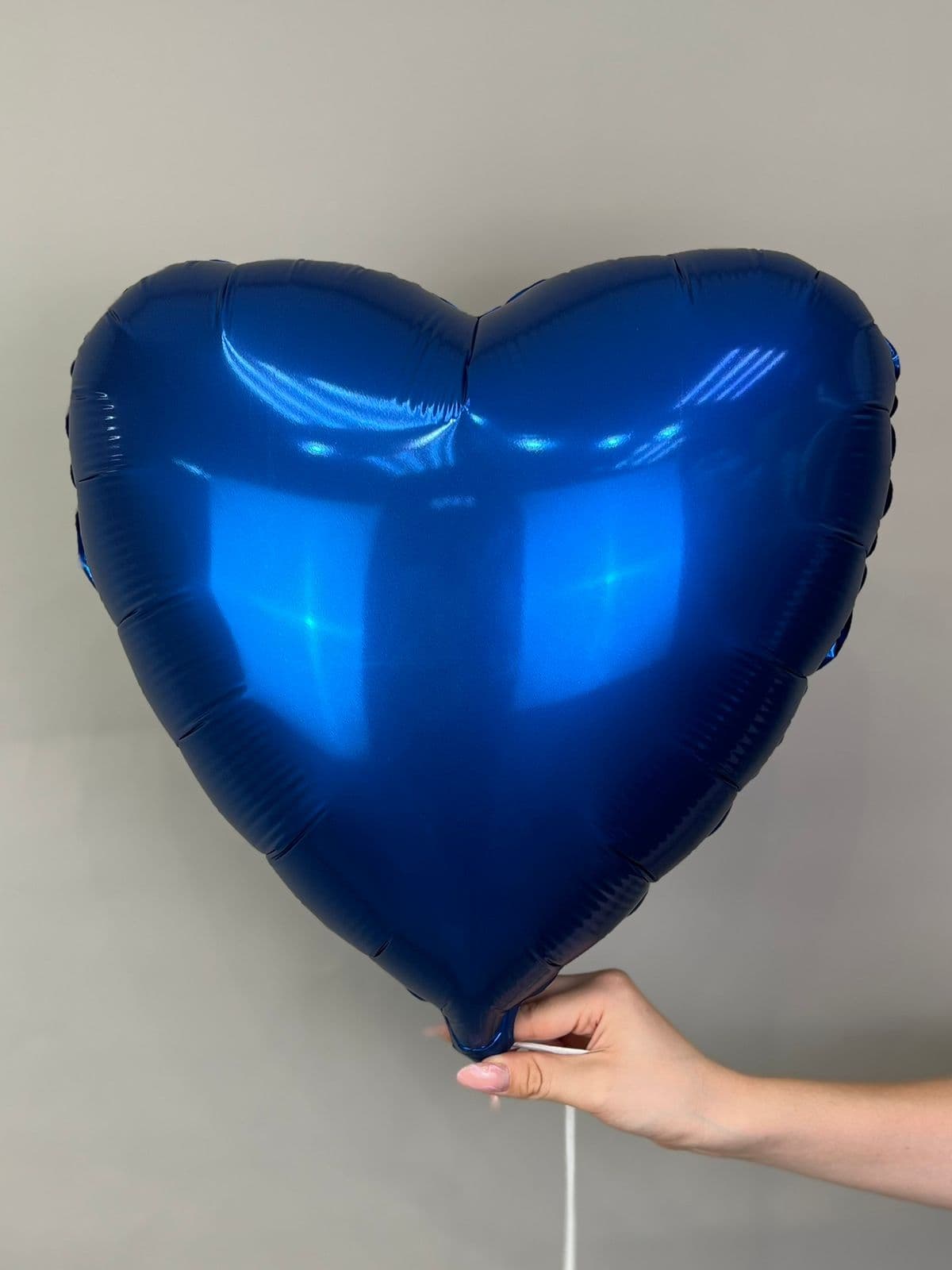 Сердца сатин 45 см темно синие/ang