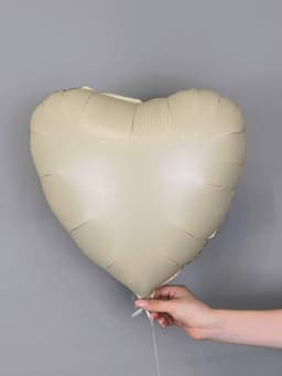 Сердца сатин крем/cream 45 см