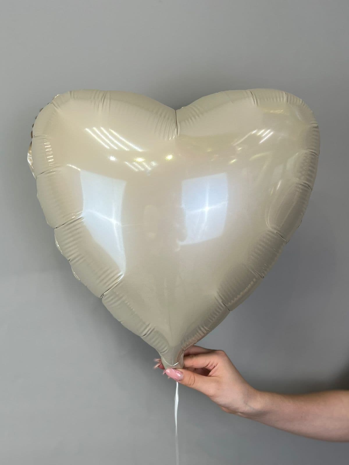 Сердца сатин кремовый 45 см