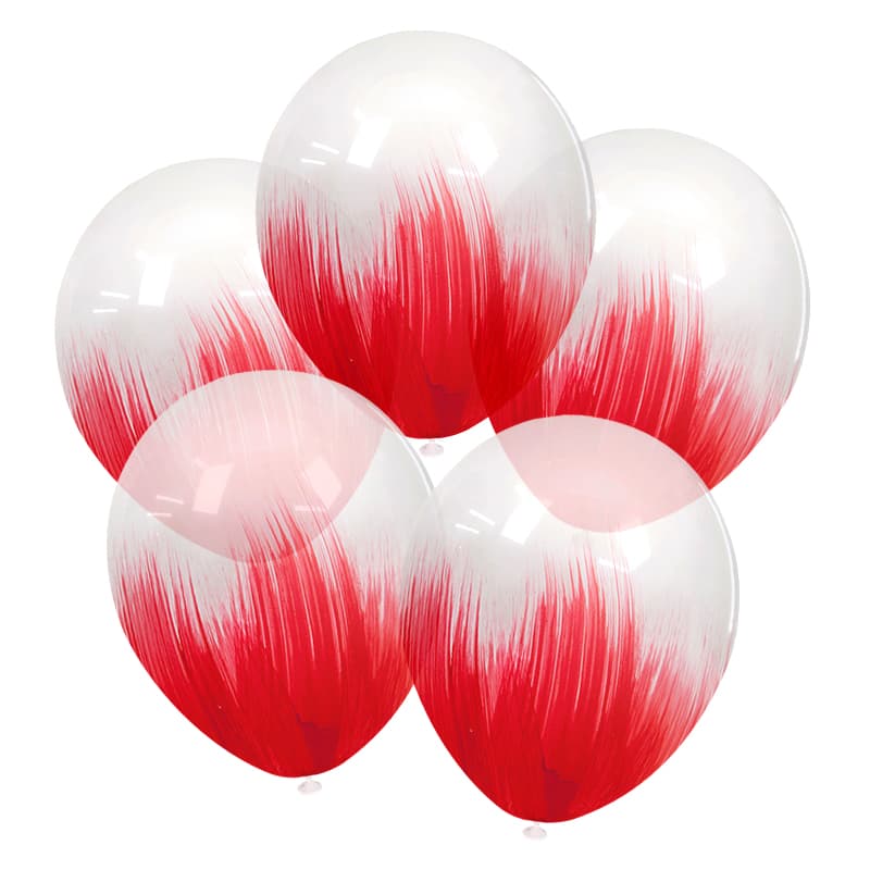 Шар (12''/30 см) Браш, Красный, кристалл