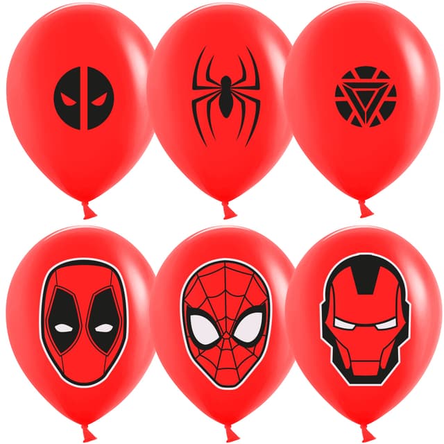 Шар (12''/30 см) Паучок и друзья, Красный, пастель, 2 ст Шар (12''/30 см) Паучок и друзья, Красный, пастель, 2 ст