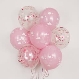 Шар (12''/30 см) Привет, Малышка!, Розовый/Прозрачный, кристалл