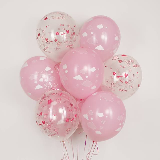 Шар (12''/30 см) Привет, Малышка!, Розовый/Прозрачный, кристалл Шар (12''/30 см) Привет, Малышка!, Розовый/Прозрачный, кристалл