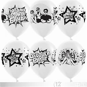 Шар 12"30см Банда/белый/Пастель/