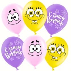 Шар 12"30см ! Губка Боб,ассорти/Пастель/