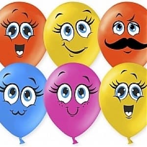 Шар 12"30см Милые смаилы,ассорти/Пастель/ Шар 12"30см Милые смаилы,ассорти/Пастель/