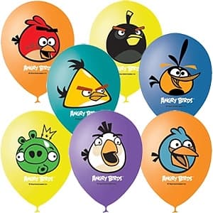 Шар 12"30см Пастель+декоратор (шелк) Angry Birds