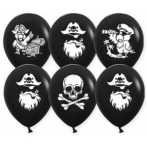 Шар 12"30см Пираты,черный/Пастель/ Шар 12"30см Пираты,черный/Пастель/
