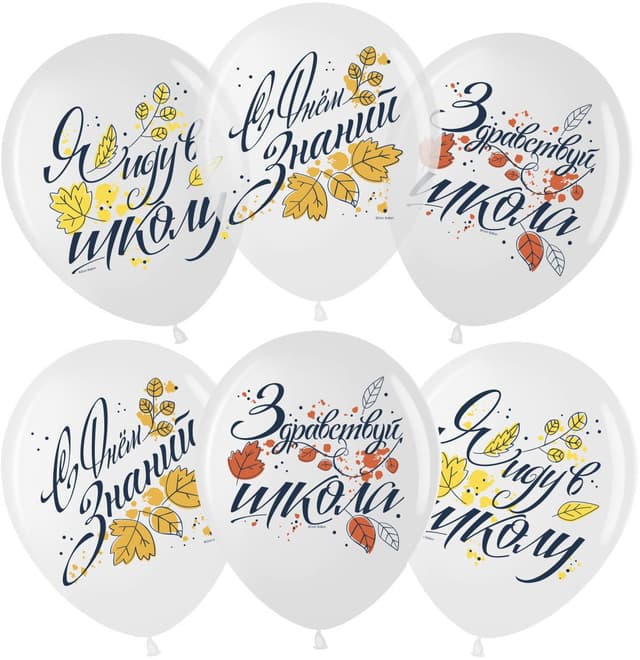 Шар 12"/30см С Днем Знаний! белый/прозрачный Шар 12"/30см С Днем Знаний! белый/прозрачный