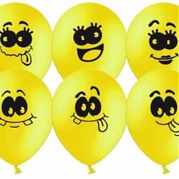 Шар 12"30см Смайл,желтый/ассорти/Пастель/