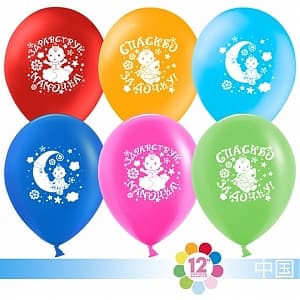 Шар 12"30см Спасибо за дочку!ассорти/Пастель/ Шар 12"30см Спасибо за дочку!ассорти/Пастель/