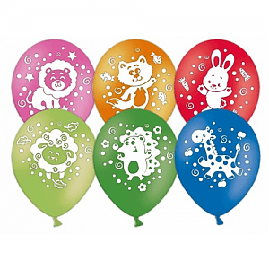 Шар 12"30см Зверята,ассорти/Пастель
