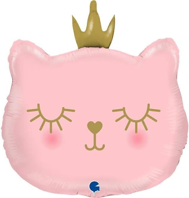 Шар (14''/36 см) Мини-фигура, Котенок Принцесса, Розовый Шар (14''/36 см) Мини-фигура, Котенок Принцесса, Розовый