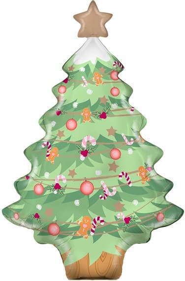 Шар (14''/36 см) Мини-фигура, Новогодняя елочка Шар (14''/36 см) Мини-фигура, Новогодняя елочка