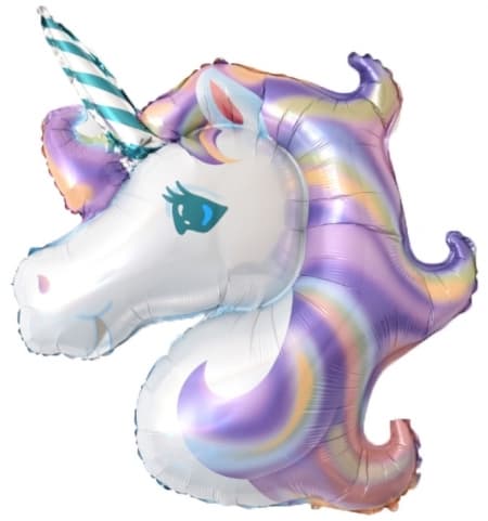 Шар (15"/38см) Мини-фигура,Голова Единорога,фиолетовый Шар (15"/38см) Мини-фигура,Голова Единорога,фиолетовый